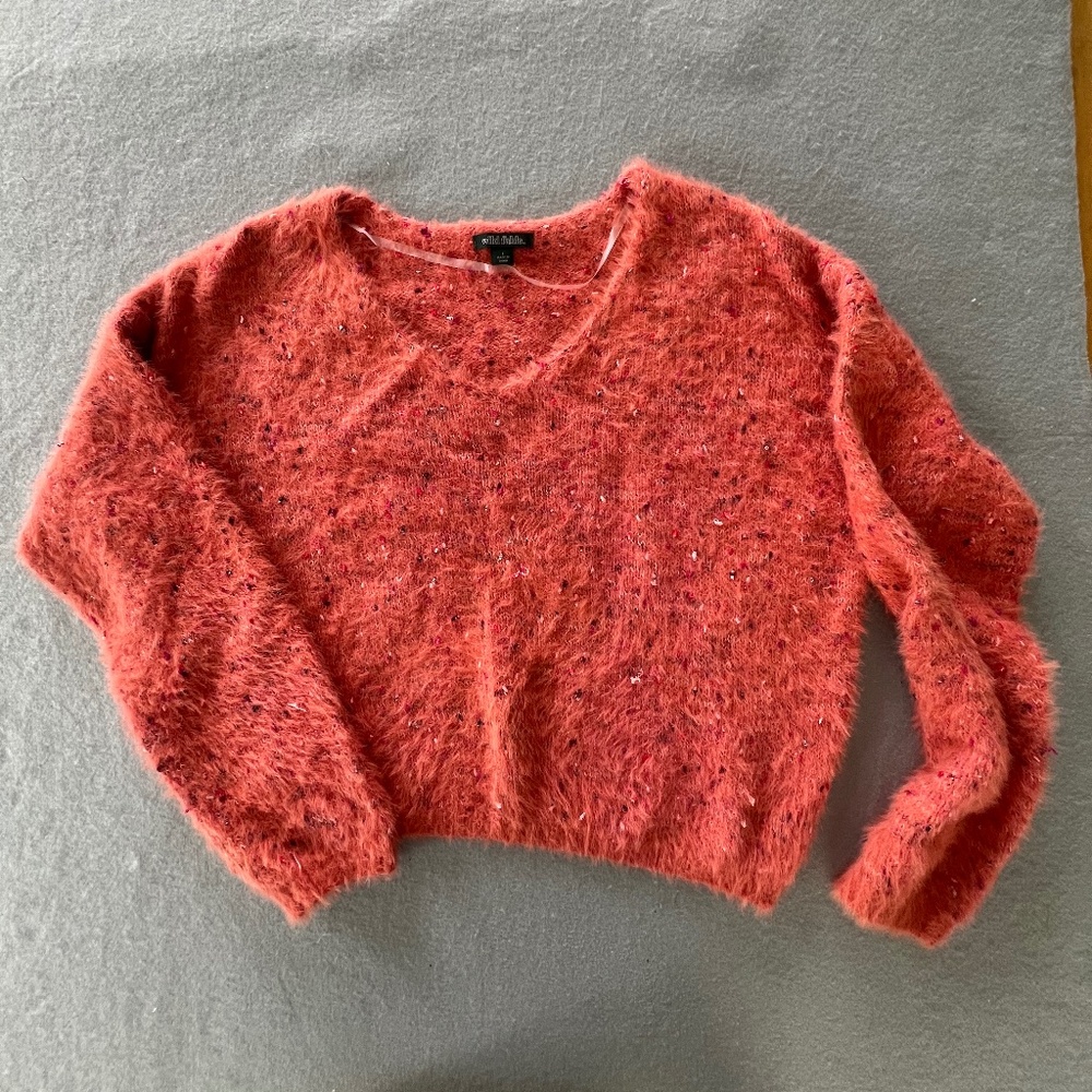 Wild Fable cropped fuzzy sweater NWOT